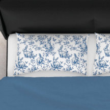Primavera Bunny Blue Chinoiserie Bed