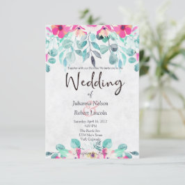 Primavera cor-de-água rosa convite para o casament