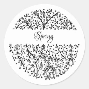 Primavera de adesivos sazonais - texto editável