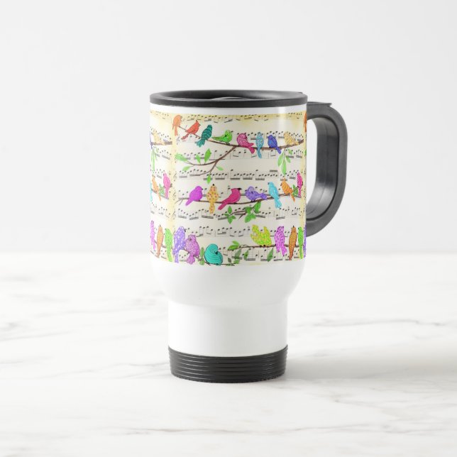 Primavera de Caneca de viagem de Aves Musicais Col (Frente Esquerda)