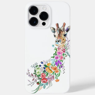 Primavera de pintura de Girafa com flores colorida