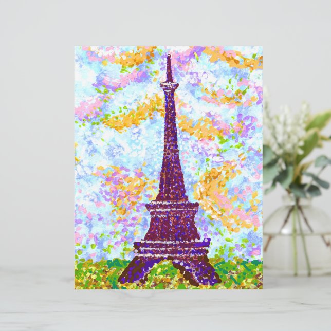 Primavera de Pointilismo da Torre Eiffel (Em pé/Frente)