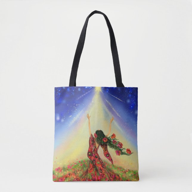 Primavera de Saco de Tote Rapariga das Flores (Frente)
