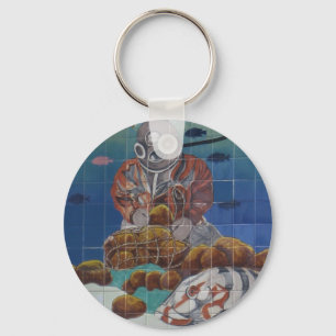Primavera de Tarpon Esponja Diver Mural Chaveiro