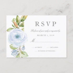 Primavera elegante RSVP Wedding azul empoeirado