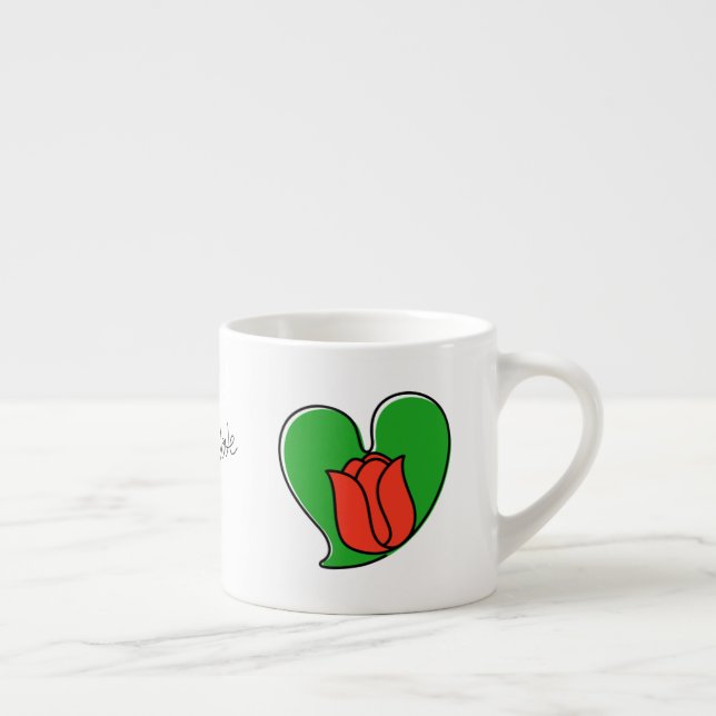 Primavera em Amor - Xícara de Espresso Tulipas Ver (Direita)