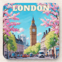 Primavera em Londres Cork Porta copos - Classic UK