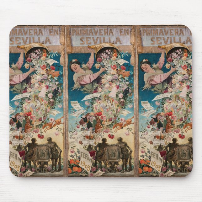 "Primavera en Sevilla" vintage art mousepad (Frente)
