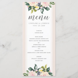 Primavera Floral Blush | Cartão de Menu Casamento