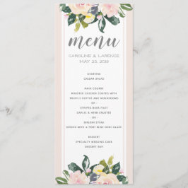 Primavera Floral Blush | Cartão de Menu Casamento