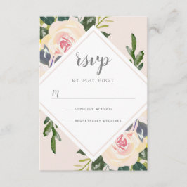 Primavera Floral Blush | Cartão RSVP de Casamento