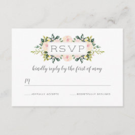 Primavera Floral Blush | Cartão RSVP de Casamento