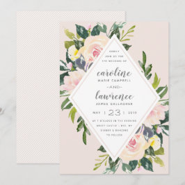 Primavera Floral Blush | Convite Para Casamento