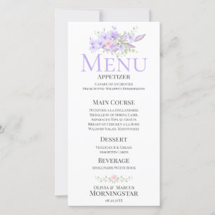 Primavera Floral Buquê Wedding Menu