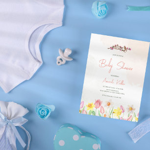 Primavera Floral Chá de fraldas Convite