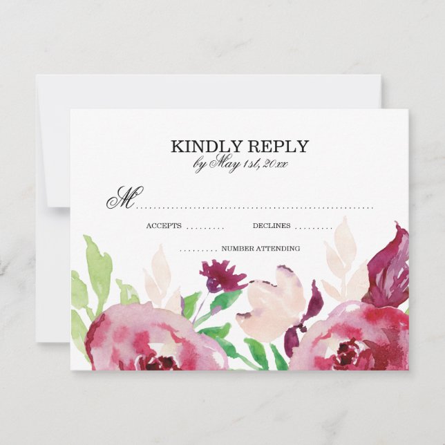 Primavera Floral | Placas RSVP (Frente)