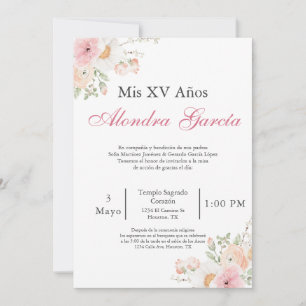 Primavera Flower Quinceañera convite