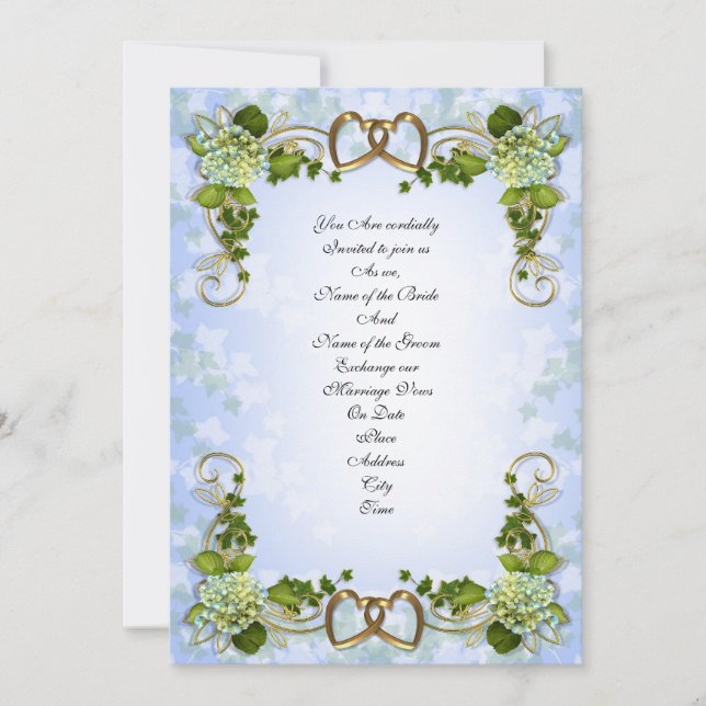Primavera Hydrangeas de convite de casamento (Frente)