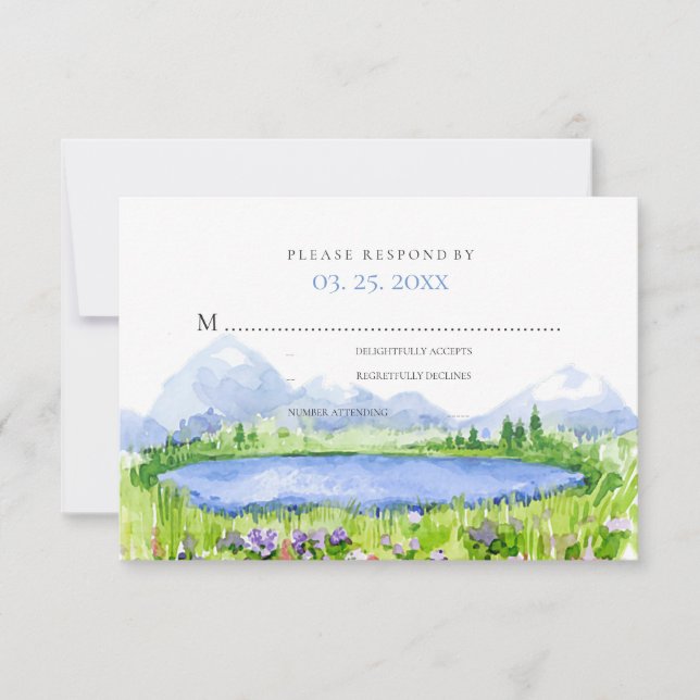Primavera Lakeside Mountain Meadow Wedd RSVP © (Frente)