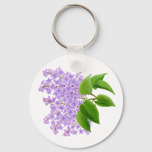 Primavera Lilac Flowers Chaveiro (Frente)