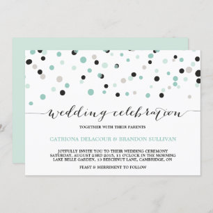 Primavera Mint Confetti Dots Convite De Casamento