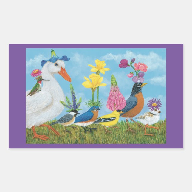 Primavera parade autocolante retangular (Frente)