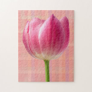 Primavera Pink Tulip Art Flower Quebra-cabeça