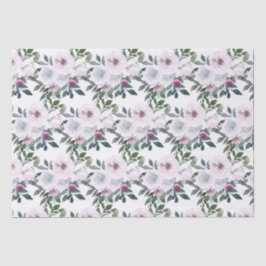 Primavera romântico Floral Papel de Tecido de Aqua