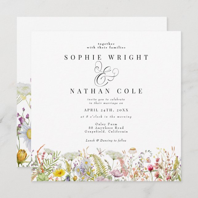 Primavera Summer Wildflower Beige Boho (Frente/Verso)