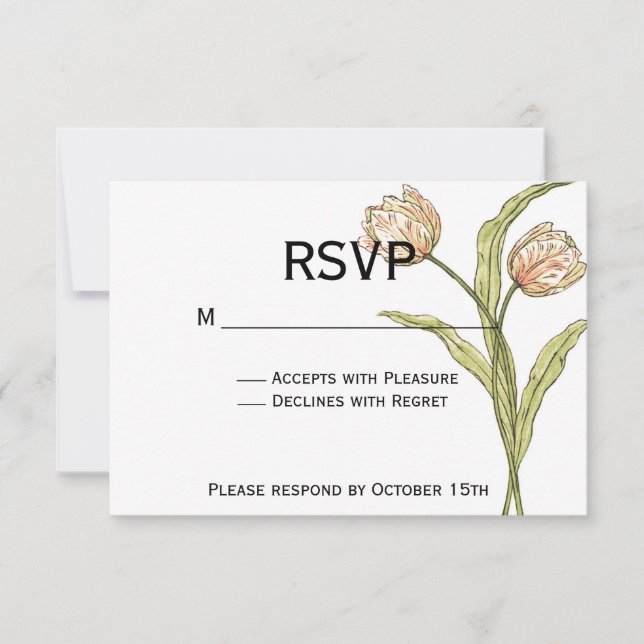 Primavera Tulip RSVP (totalmente personalizável) (Frente)