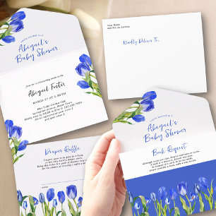 Primavera Tulips Book Request e Fralda Chá de fral