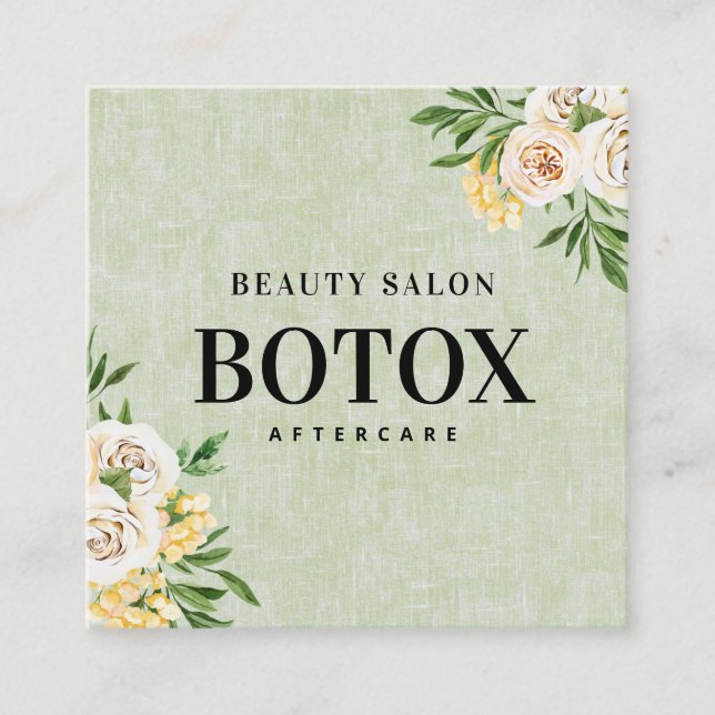 Primavera Verde Botox Aftercare Square Cartão de v (Frente)