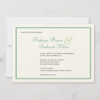 Primavera verde elegante convite para casamento fo