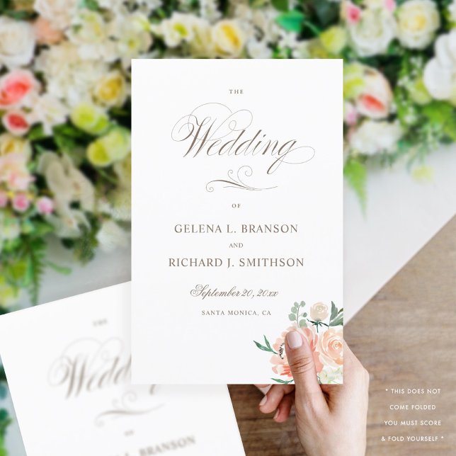Primavera Watercolor Floral Folding Wedding Progra (Criador carregado)