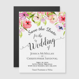 Primavera Watercolor Pansies Casamento Salve a Dat