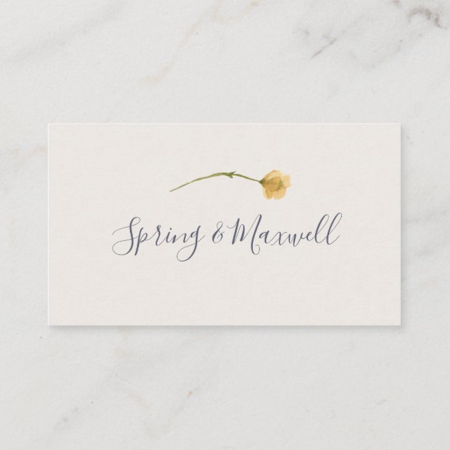 Primavera Wildflower | Cartão de Casamento Branco  (Verso)