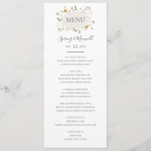 Primavera Wildflower   Menu Janto Casamento Branco