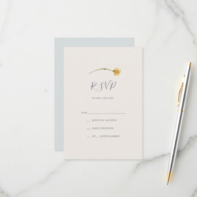 Primavera Wildflower | Placa RSVP Azul Claro (Frente/Verso In Situ)