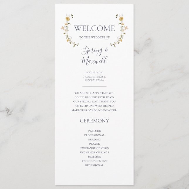 Primavera Wildflower | Programa Casamento Branco (Frente)