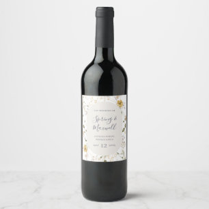 Primavera Wildflower Rótulo de Vinho de Casament