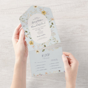 Primavera Wildflower Selo Azul Claro E Envio
