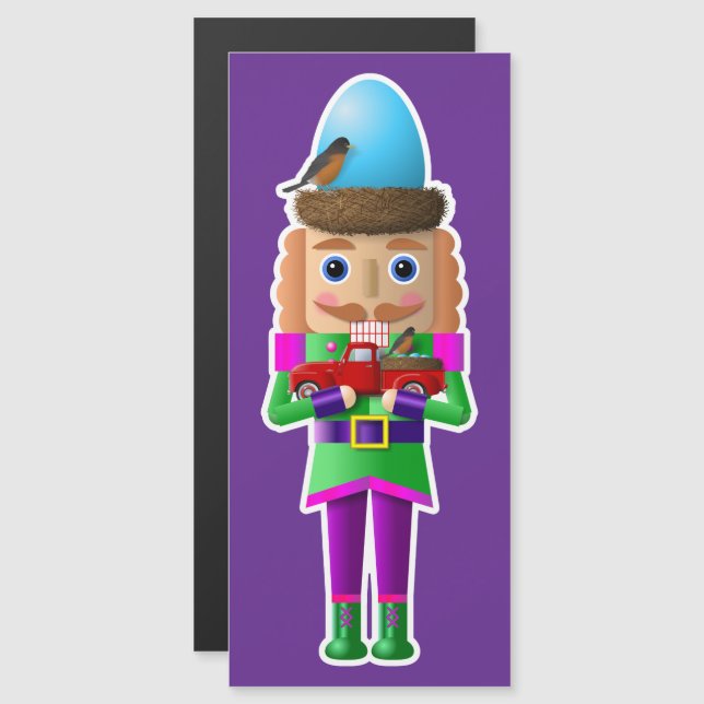 Primavera Woodland Nutcracker com Pequeno Caminhão (Frente/Verso)