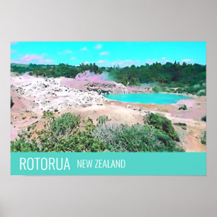 primaveras quentes de Rotorua impressão da Nova Z