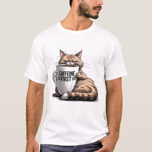 Primeira Camisa de Cafeína para Camisas de Gato e 