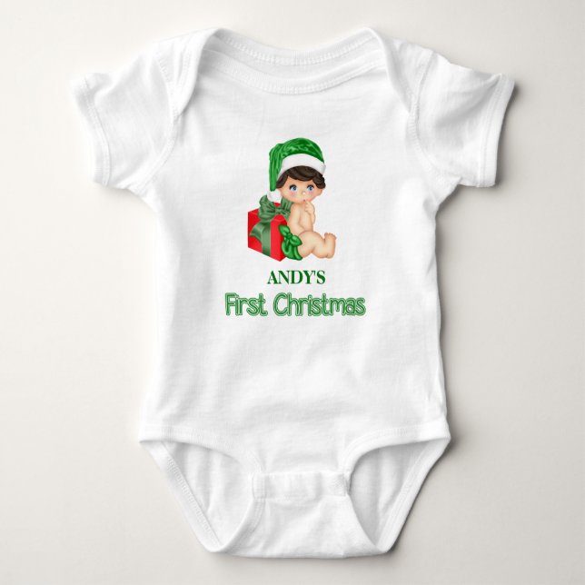 Primeira Camisa de Natal do Bebê (Frente)