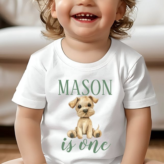 Primeira Camiseta de cão de Aniversário (Puppy Dog First Birthday Shirt)