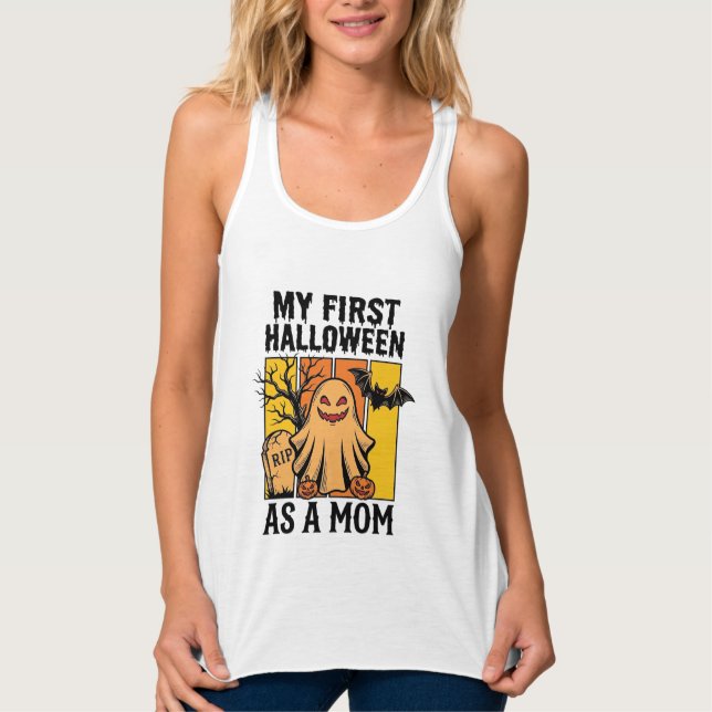 Primeira camiseta de mãe de Halloween Design de fa (Frente)