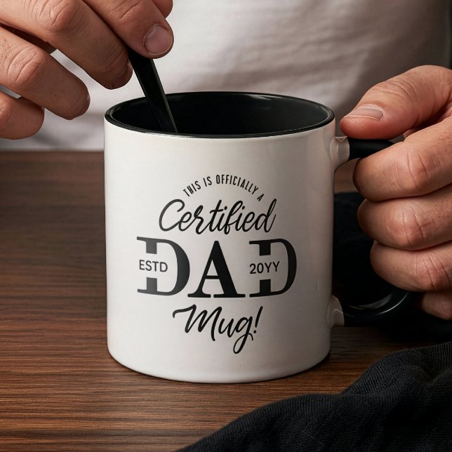 Primeira Caneca de Dia dos Pais Certificado Pai Pr (First Father’s Day Certified Dad Mug New Dad Gift)