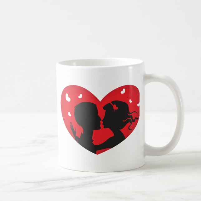 Primeira caneca do Coração Vermelho do Beijo (Direita)