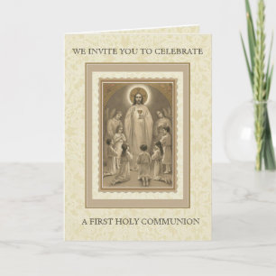 Primeira Comunhão Católica Jesus Convite